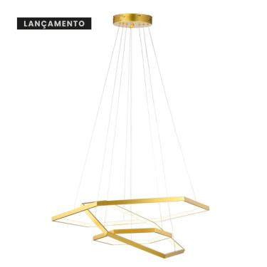 Imagem de Lustre Pendente 3 Argolas Sammy Ø40xø60xø80 - Dourado