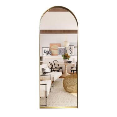 Imagem de Espelho Corpo Inteiro Retrô 150x60cm Vitral Rei dos Vidros Dourado