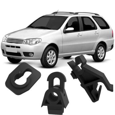 Imagem de Kit Grampos Presilhas Haste Vareta Capô Palio Weekend G3 ELX HLX Adventure 2004 2005 2006 2007 2008