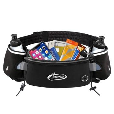 Imagem de AiRunTech Cinto de corrida de hidratação com garrafa de água, pochete de corrida para celular e suporte de carteira, bolsa de corrida, acessórios essenciais para maratona, triatlo, caminhada, corrida