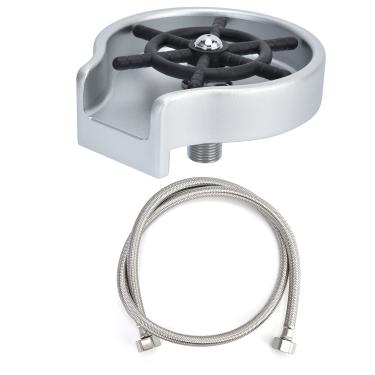 Imagem de Enxaguador de Vidro, Lavador de Copo Automático de Alta Pressão Em Aço Inoxidável Com Mangueira, Pia de Cozinha para Uso Comercial Doméstico (Cor Preto Prateado)