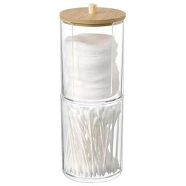 Imagem de DL FESTAS Porta algodão e cotonetes de acrílico transparente 7x7x7 cm