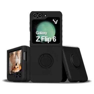 Imagem de Capa Capinha Silicone Preta Case Aveludada proteção Para galaxy Z Flip