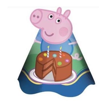 Imagem de Chapéu de aniversário George Pig - 8 Unidades - REGINA FESTAS