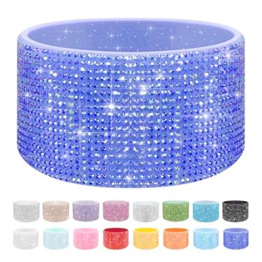 Imagem de WORBSS Bota de silicone com glitter diamante para copo Stanley Cup 1,134 g e simples moderno 850.5-1,134 g Trek Tumbler acessórios para garrafas de água com base cilíndrica trapezoidal de 7 a 7,4 cm