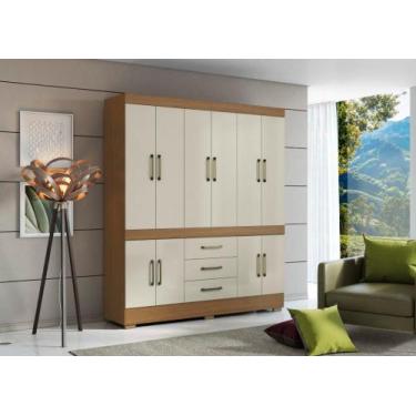 Imagem de Roupeiro Mônaco 10 Portas 3 Gavetas Atacama Off White - Aramóveis