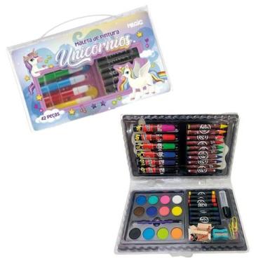 Imagem de KIT Escolar Infantil Maleta Estojo De Pintura - Canetinhas 42 Pçs - Ma