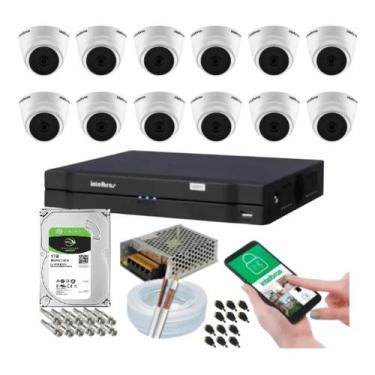 Imagem de Kit 12 Câmeras Intelbras Dome 1120d Dvr 16 Canais Com Hd