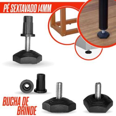 Imagem de 200 Pçs Pés Sapata Nivelador C/ Bucha 10mm Suporte Para Móveis  - Oppe