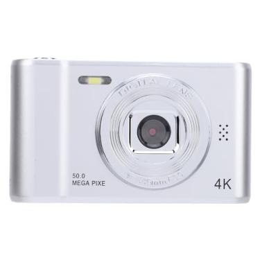 Imagem de Câmera Digital Compacta de 50mp Lente Dupla até Câmera de Vlogging Anti -agitação para, 2,4 Câmera de Tela Cht para Casamentos para Graduação (Prata)