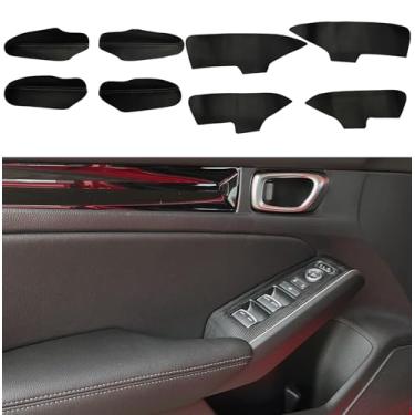 Imagem de 8 peças de couro para apoio de braço de porta e substituição de tecido de porta para Honda Civic 2022-2025 11ª geração – antiarranhões, à prova d'água, proteção interior luxuosa