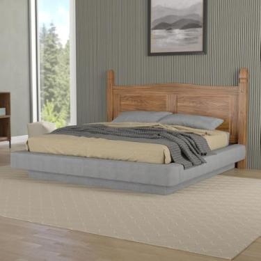 Imagem de Cabeceira Casal Queen em Madeira Carvalho Rústico 190x115 cm Marin Brasil