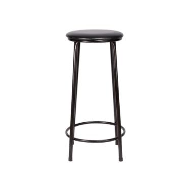 Imagem de Banqueta Alta Sem Encosto Multiuso Sua Casa Top Cozinha Americana Balcão Area Gourmet Aço (Preto)