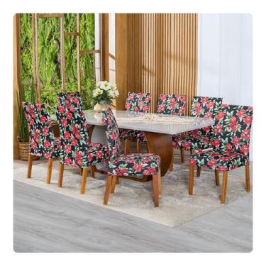 Imagem de Kit Capa De Cadeira 8 Unidades Tecido Malha Gel ESTAMPADA - Lenharo En