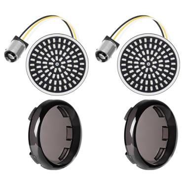 Imagem de Benlari Luzes de seta traseiras de LED de 5 cm com capas de lente fumê adequadas para Harley Davidson Touring Street Glide Road Glide Dyna Softail Sportster Iron 883