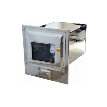 Imagem de Forno Fogão A Lenha Inox Frente Vidro Com Cinzeiro 50x35x30.