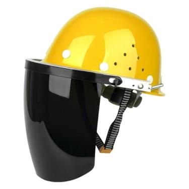 Imagem de Milageto Protetor facial com capacete, máscara de solda leve, versátil e ajustável, capacete de soldagem para cozinha, mineração e paisagismo, Viseira Preta
