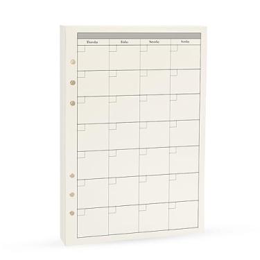 Imagem de Recarga de fichário de 6 anéis, inserções de planejador A5 sem data, refil mensal para filofax, livro de rastreador, 45 folhas/90 páginas, Harphia (A5 14 x 21 cm, mensal)