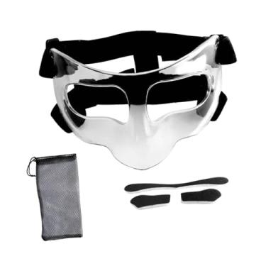 Imagem de menolana Protetor nasal para nariz quebrado, protetor facial para atividades com acolchoamento de espuma, capa facial ajustável, de máscara esportiva para, Preto Claro