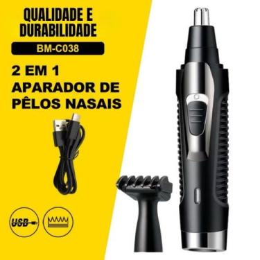 Imagem de Aparador De Pêlos Nasais e Contornos 2 em 1 Profissional - BMAX