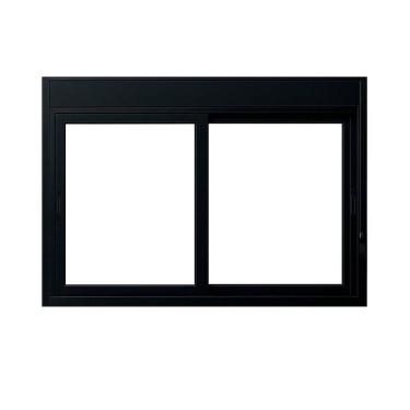 Imagem de Janela Persiana 2 Folhas Vidro Segurança 6cm 120cm x 120cm Fábrica do Alumínio Preto