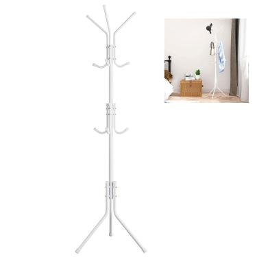 Imagem de Cabideiro Mancebo Roupa Bolsa Toalha Chapeu Casaco Blusa Arara 9 Ganchos Quarto Close Casa Sala Multiuso Organizaçao Resistente