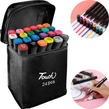 Imagem de Canetas Coloridas Kit 24 Canetinhas Bobbie Goods Conjunto Marcadoras d