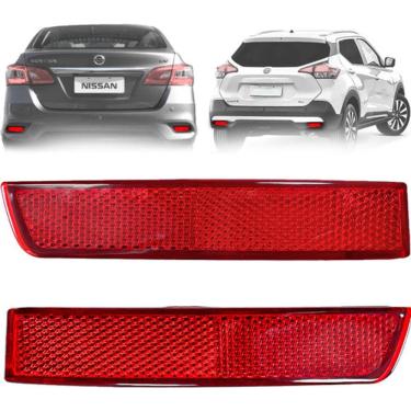 Imagem de Par Refletor Parachoque Traseiro Kicks Sentra Murano 2016 2017 2018 2019 2020 2021