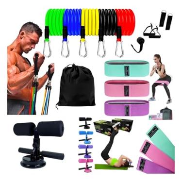 Imagem de Kit Ginastica Elástico Treinamento Equipe Academia Completa Em Casa Faixa 3 Peça Ar Livre Ginastica Fisioterapia