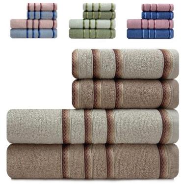 Imagem de Jogo de Toalhas 4 Peças Banho e Rosto 100% Algodão Appel Classic, MARR