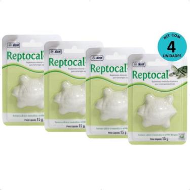 Imagem de Alcon Reptocal 15g Para Répteis Para Tartaruga Kit Com 4