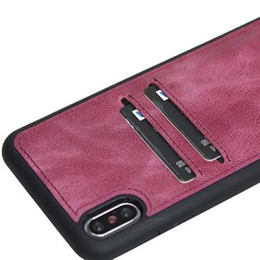 Imagem de Capa carteira de couro Venito Cosa compatível com iPhone Xs Max (6,5 polegadas) – Desinfetada com um higienizador UV – Extra segura com capa traseira acolchoada – Rosa empoeirado