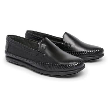 Imagem de Sapatilha Mocassim Masculino de Couro Legítimo Scarpazi 900, Preto, 41