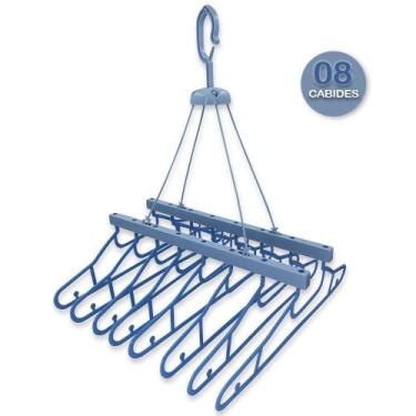 Imagem de Varal Cabides Pendurar Cabideiro Plástico 8 Cabides Multiuso - Dikamai