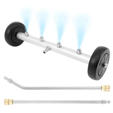 Imagem de Acessório de lavadora de pressão de material rodante 40,6 cm Lavadora de pressão sob limpador de carro com 2 rodas e 4 bocais Ferramenta de limpeza universal sob o carro para veículo caminhão SUV. (3