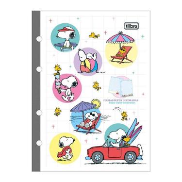 Imagem de Bloco para fichário colegial Snoopy 4 furos 80 fls Tilibra