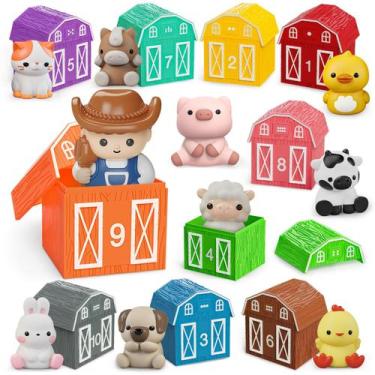Imagem de Brinquedo didático AuroTops Farm Animal Barn com fantoches