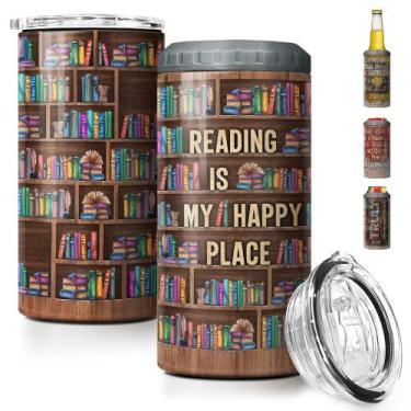 Imagem de Estante de livros Can Cooler SANDJEST Book Lovers Tumbler 12 onças