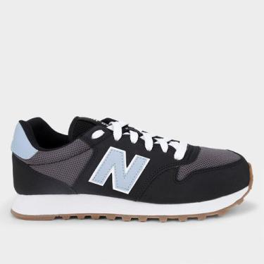 Imagem de Tênis New Balance 500 V'2 Feminino, Preto, Azul claro, 34