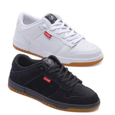 Imagem de Kit 2 Pares Tênis Oldtribe Dunk Skateboard Basket Masculino, Preto, Br