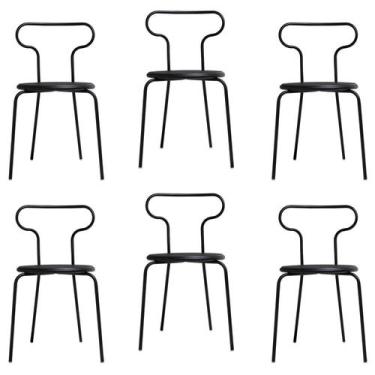Imagem de Kit 6 Cadeiras Base Tubular Fixa Fantasminha Chef - Prima Design