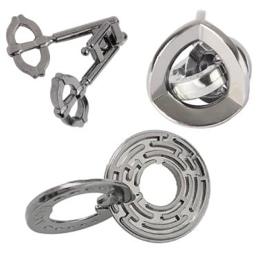 Imagem de Quebra-cabeças de metal Brain Teasers PSDVAYI desbloqueiam 3 unidades 
