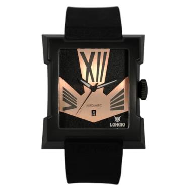 Imagem de LONGIO Relógios automáticos masculinos, relógios exclusivos com movimento mecânico suíço original, Asmara_Skull, Dourado, Men's, Relógio automático