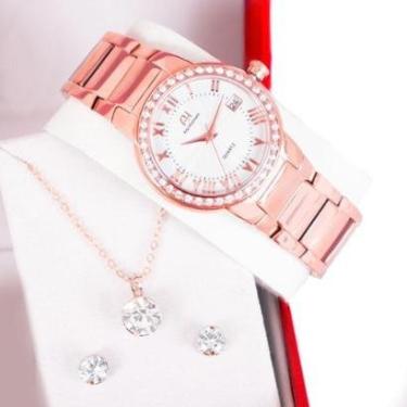 Imagem de Kit Relógio Feminino Champion Ana Hickmann Rosé AH28562Z-Feminino