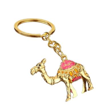 Imagem de Chaveiro Gold Camel Alloy Animal Chaveiro com sela rosa