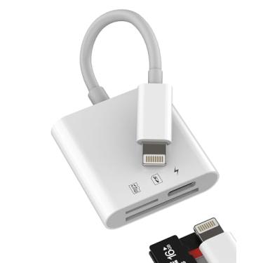 Imagem de Adaptador carregador de leitor de cartão SD TF (3 em 1) para iPhone Lightning Camera Memory Compact Photo Photography Viewer Carregamento Micro SD Flash Acessórios para Apple 11 12 13 14 Pro Max X XS