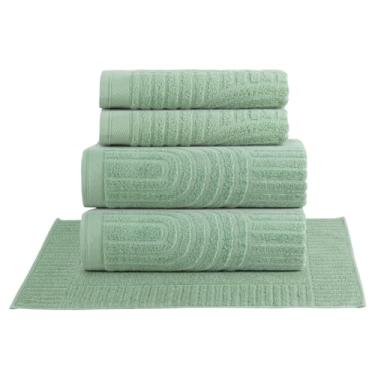 Imagem de RAVATEX, Jogo de Banho 100% Algodão Fio Penteado Alta Absorção Super Macio 05 Peças Dunna Pistache