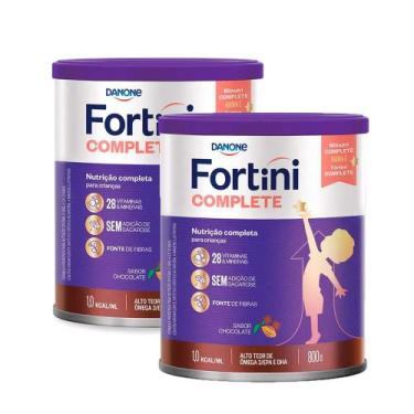 Imagem de Fortini Complete Sabor Chocolate 800g  Kit com duas unidades - Danone