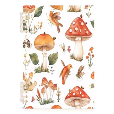 Imagem de Burbuja Caderno de cogumelos, papel pautado universitário A5 com 60 folhas, fichário para escritório, 1 pacote