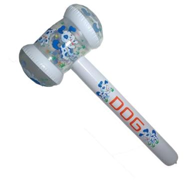 Imagem de Martelo Inflável Infantil 75cm – 5 Modelos Divertidos (Lovely, Dog, Tiger, Cat) Brinquedo Gigante para Festa, Piscina e Recreação Luma Festas (Dog Branco)